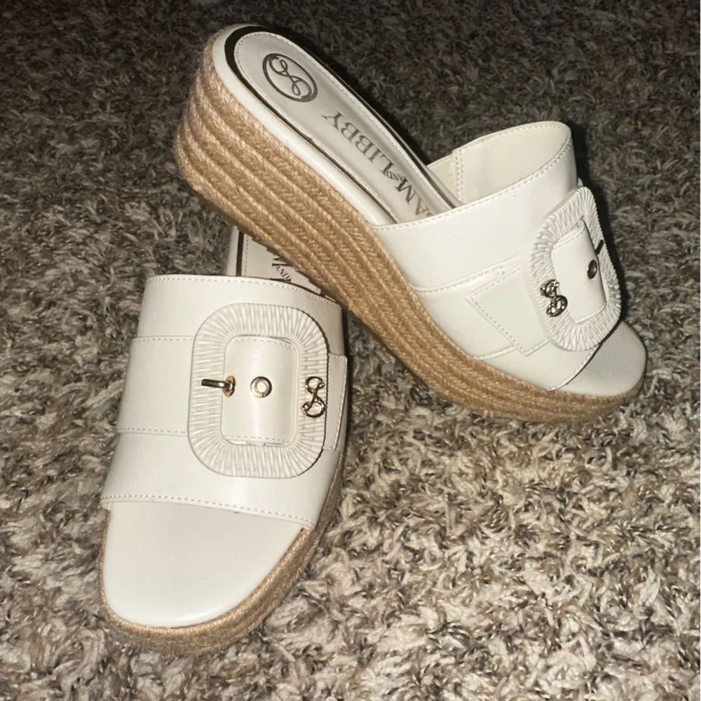 UEC Sam and Libby Women's Crysta Buckle Platform Wedge Sandals Sz 7.5